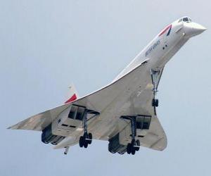 пазл Concorde сверхзвукового реактивного самолета
